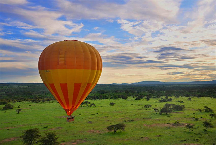 Travel News - Kenya A hot air balloon over the Masai Mara.