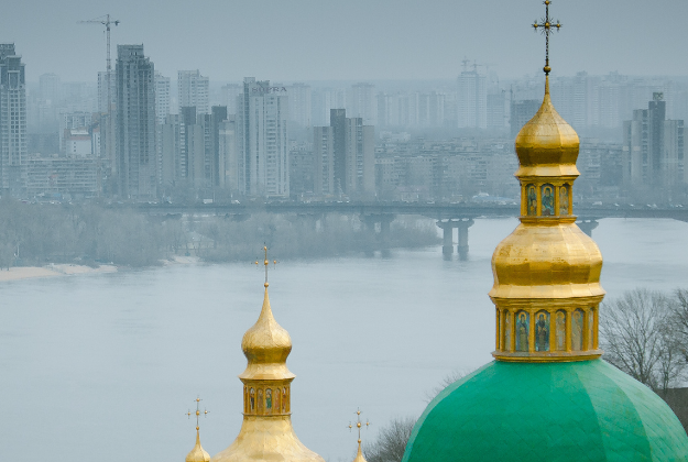 Kyiv skyline.