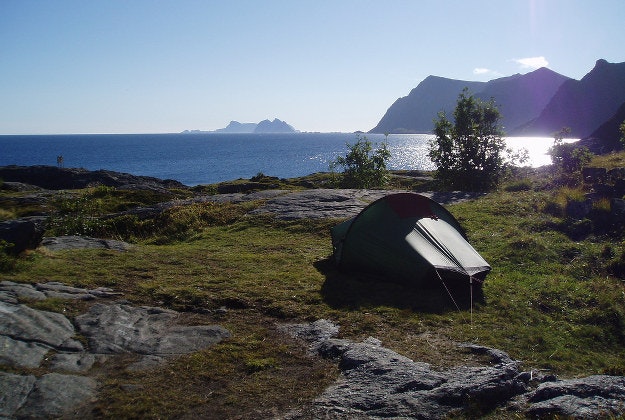Camping on the Lofoten Islands.