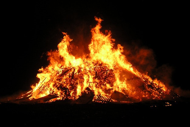 Retrial for witch burnt at the stake.