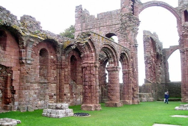 The pillars at Lindisfarne Priory as featured in The Last Kingdom.