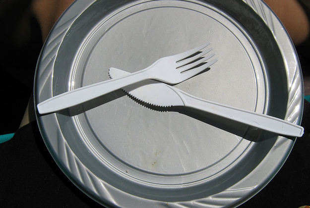 Fort Bragg insists on disposable plates and cutlery for food outlets.