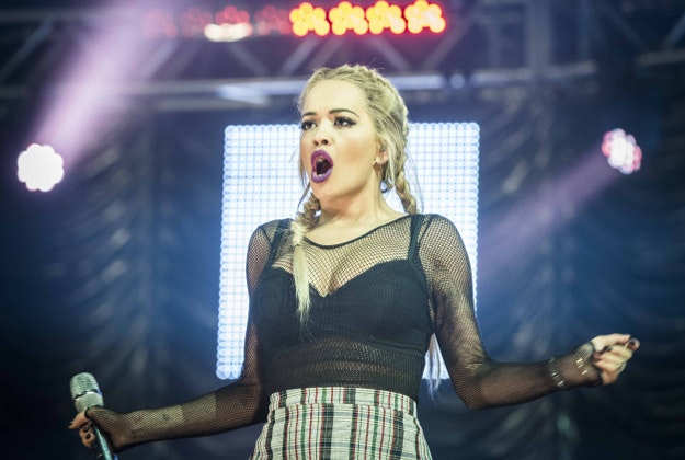 Rita Ora performimg at the KISS Haunted House Party at The SSE Arena, Wembley.
