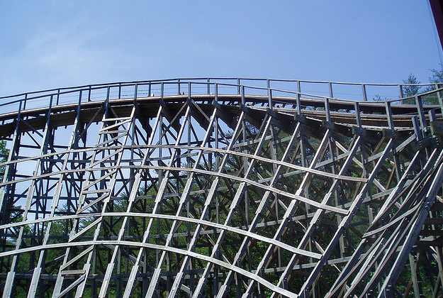 A wooden rollercoaster in Tennessee.