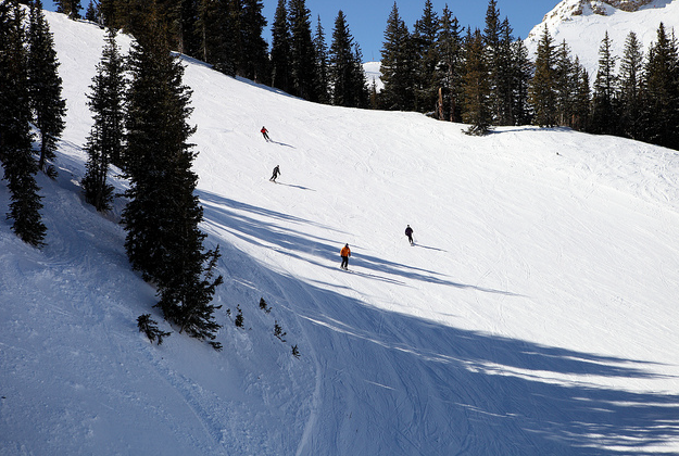 Skiers enjoy Alta's slopes.