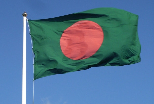 The flag of Bangladesh.