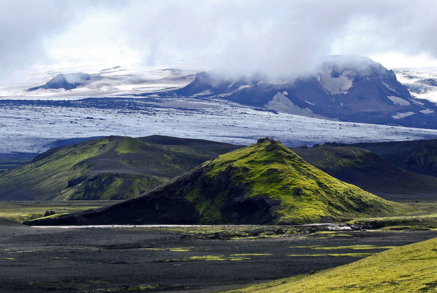 Glaciers near Landmannalaugar, Iceland.