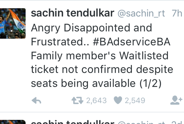 Sachin Tendulkar's first tweet to his 8.4m followers.