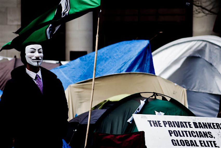 Travel News - anonymous Anonymous wearing a Guy Fawkes mask