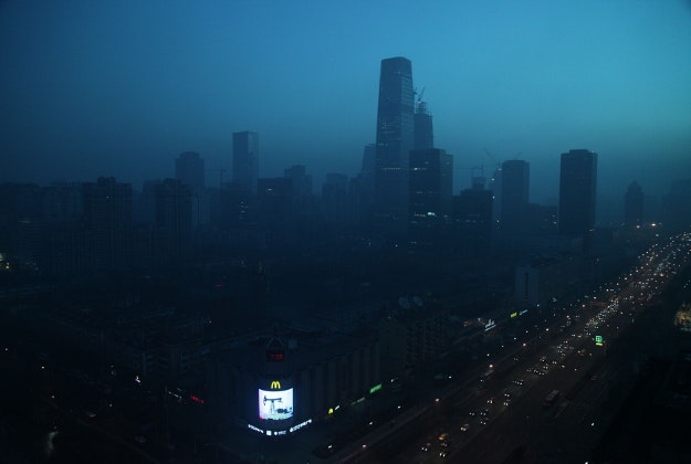 A view of the central business district at 7:11 am in Beijing, Thursday, Dec. 10, 2015. Beijing lifted its red alert at noon on Thursday as a cold front cleared away the smog that had enveloped the Chinese capital since Tuesday. 