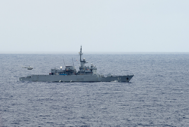 A Colombian Navy ship in Pacific waters.