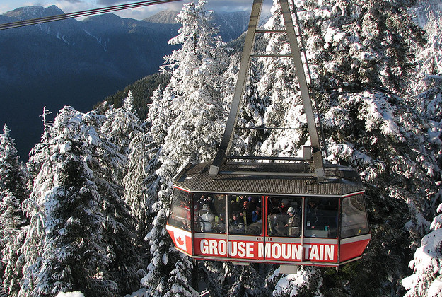 A gondola on Grouse Mountain.