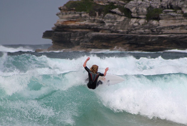 A surfer at Bondi Beach.