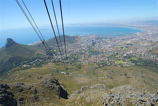 Travel News - Table Mountain The cable car up Table Mountain, South Africa.