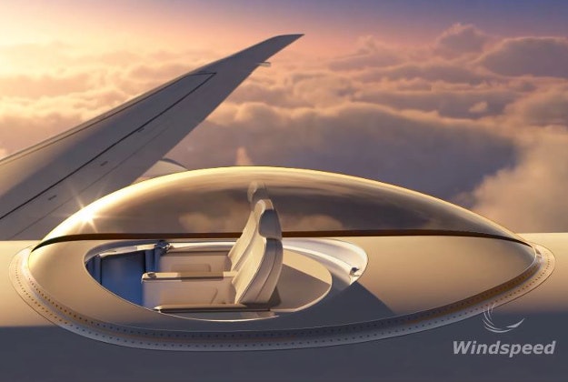 WIndspeed Technologies has proposed a design for seating on top of an airplane to give passengers an extra view. 
