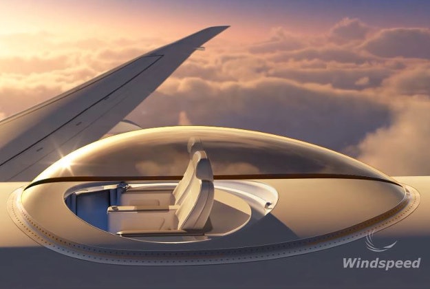 WIndspeed Technologies has proposed a design for seating on top of an airplane to give passengers an extra view.