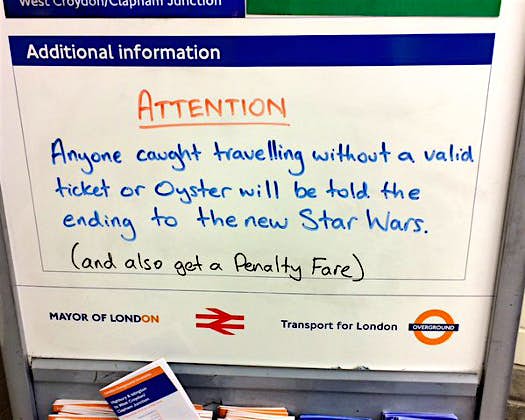 Travel News - tubespoilers Commuted at Canonbury Station were given fair warning.