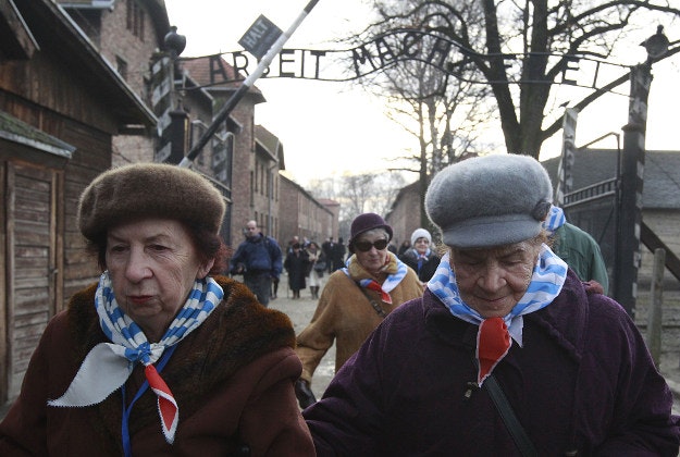Holocaust survivors arrive to attend ceremonies commemorating the people killed by the Nazis at the former Auschwitz Nazi death camp in Oswiecim, Poland, Wednesday, Jan. 27, 2016, the International Holocaust Remembrance Day that marks the liberation of the Auschwitz Nazi death camp on Jan. 27, 1945. 