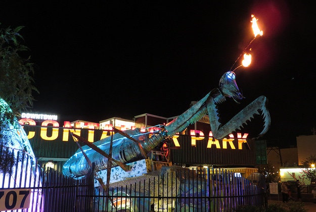 The Praying Mantis at Container Park, Las Vegas.