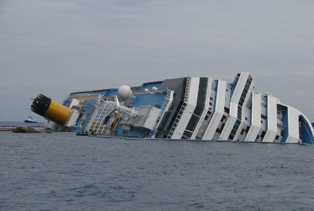 The Costa Concordia wreckage.