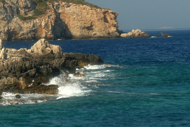 Off the coast of Halki, Greece.