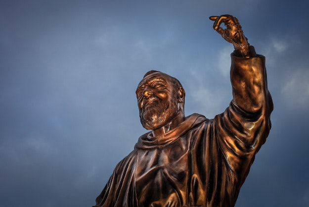 A statue of Padre Pio.