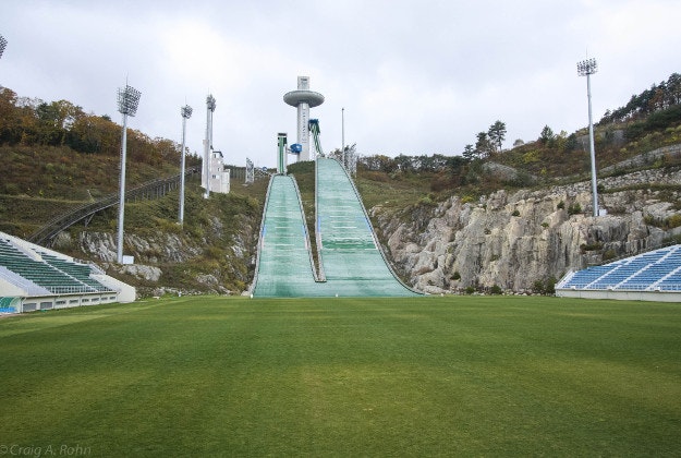 The 2018 Olympic ski jump in PyeongChang.