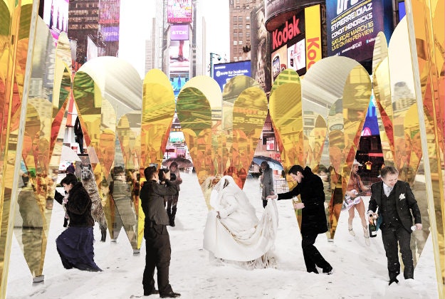 Collective-Lok has designed kissing booths to be placed in Times Square. 