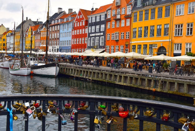 Love locks in Copenhagen, Denmark. 