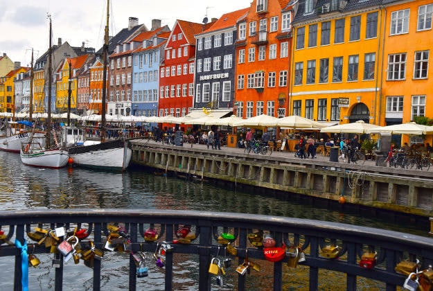 Love locks in Copenhagen, Denmark.