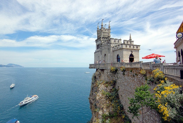The Swallow's Nest is a decorative castle on the Black Sea in Crimea.