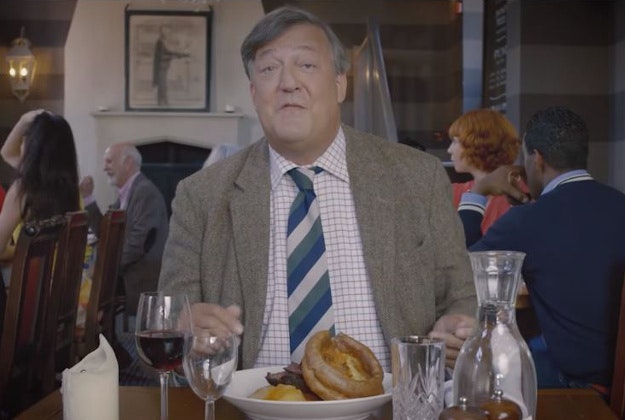 Stephen Fry welcomes visitors to Heathrow Airport. 
