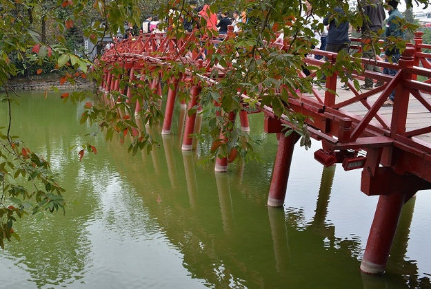 Hoan Kiem Lake in Hanoi, Vietnam. 
