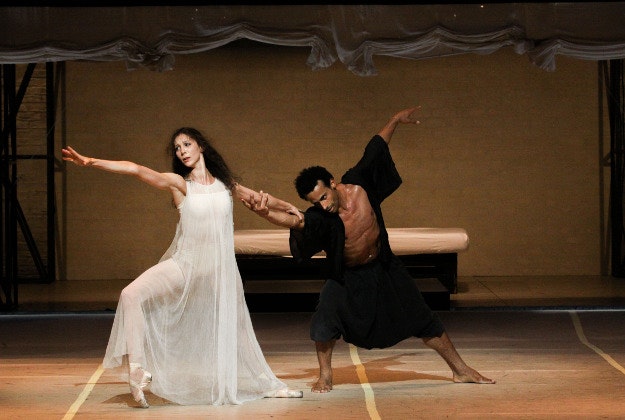 Helene Bouchet (Desdemona) and Amilcar Moret Gonzalez (Othello) in Hamburg Ballet’s Othello, featured at Harris Theater of Music and Dance as part of Shakespeare 400 Chicago in 2016.