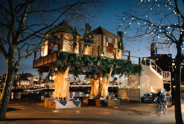 Virgin Holidays treehouse in London.