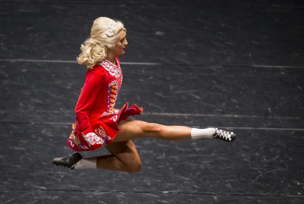 A competitor during the All Scotland Irish Dancing Championships at Glasgow Royal Concert Hall. PRESS ASSOCIATION Photo. Picture date: Sunday February 21, 2016. Around 1,800 dancers and 4,000 spectators from across have descend on Glasgow for the The All Scotland Irish Dancing Championships. Competitors aged between 4 to 30 and from countries including Scotland, Ireland, France, Russia, South Africa, Australia, Canada and the USA attended the event. 