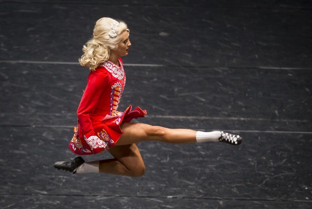 A competitor during the All Scotland Irish Dancing Championships at Glasgow Royal Concert Hall. PRESS ASSOCIATION Photo. Picture date: Sunday February 21, 2016. Around 1,800 dancers and 4,000 spectators from across have descend on Glasgow for the The All Scotland Irish Dancing Championships. Competitors aged between 4 to 30 and from countries including Scotland, Ireland, France, Russia, South Africa, Australia, Canada and the USA attended the event.