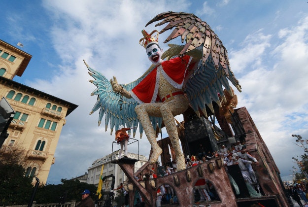 A float at Carnevale di Viareggio.  