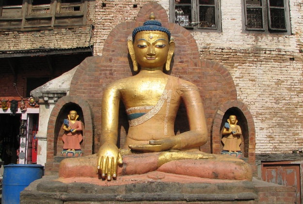 A statue of Buddha in Kathmandu.