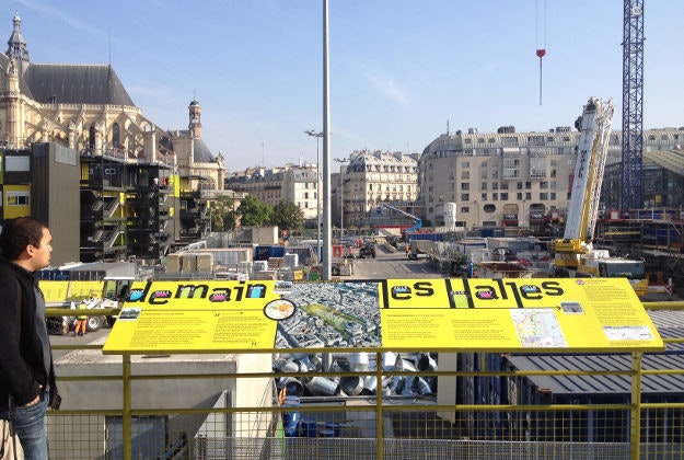Construction work on Les Halles, Paris.