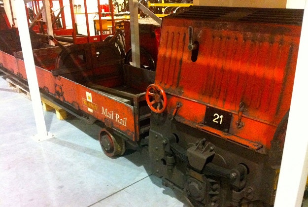 A Royal Mail train at the British Postal Museum.
