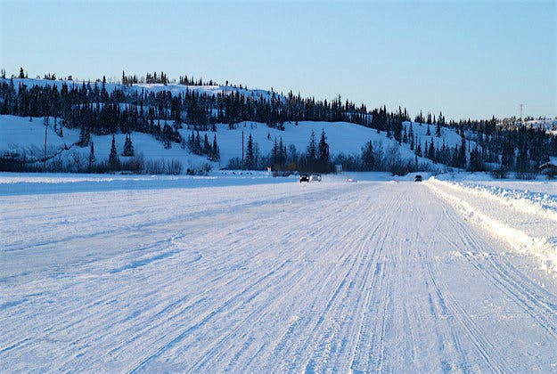 Travel News - Yellowknife Ice Road Yellowknife Ice Road, Northwest Territories, Canada.
