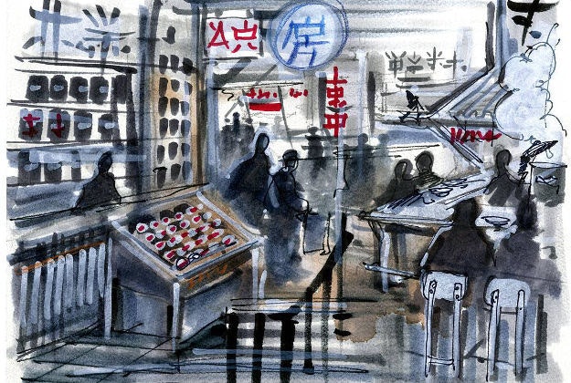 Caption: Artist rendering of a portion of the market • Stephen Alesch @romanandwilliams • #BourdainMarket