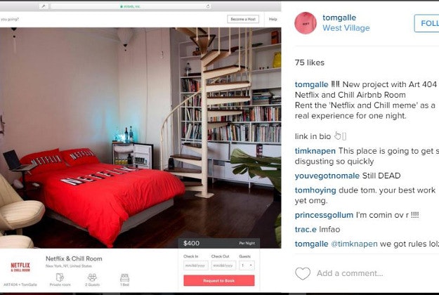 The Netflix and Chill room in the West Village goes for $400 a night