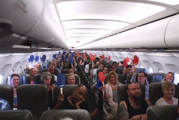 Passengers vote on their desired destination.