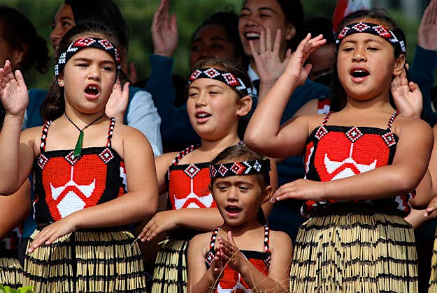 Travel News - waitangi Children do a haka as part of Waitangi celebrations