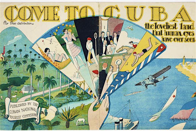 Travel News - Come to Cuba Pamphlet_coverspread Brochure, Come to Cuba: The Loveliest Land That Human Eyes Have Ever Seen, c. 1950 Conrado Walter Massaguer (Cuban, 1889–1965), illustrator Cuban National Tourist Commission, publisher