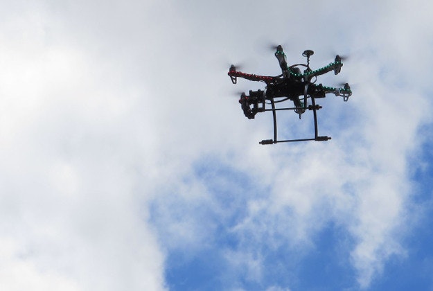 A flying drone.
