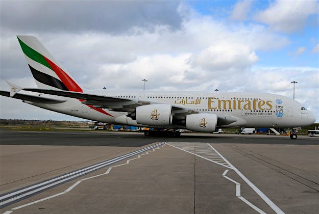 Travel News - Emirates Emirates Airbus A380 lands at Birmingham airport on Sunday