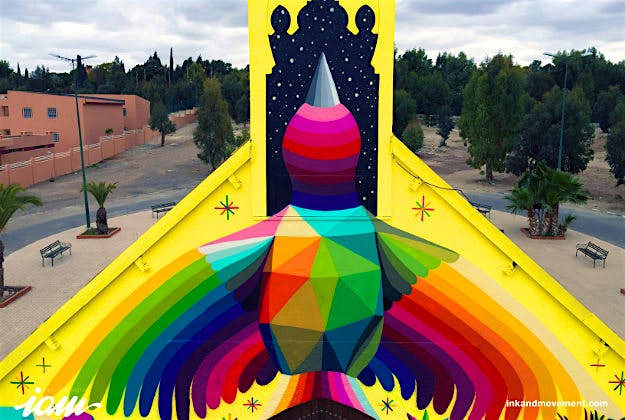 Travel News - IMG_3757 A church in Morocco painted by Okuda San Miguel.